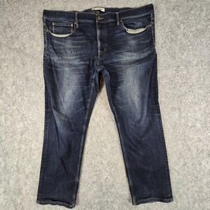 Jos A Bank 1905 Jeans Mens 44x30 Blue Slim Straight Stretch Denim Medium‎ Wash